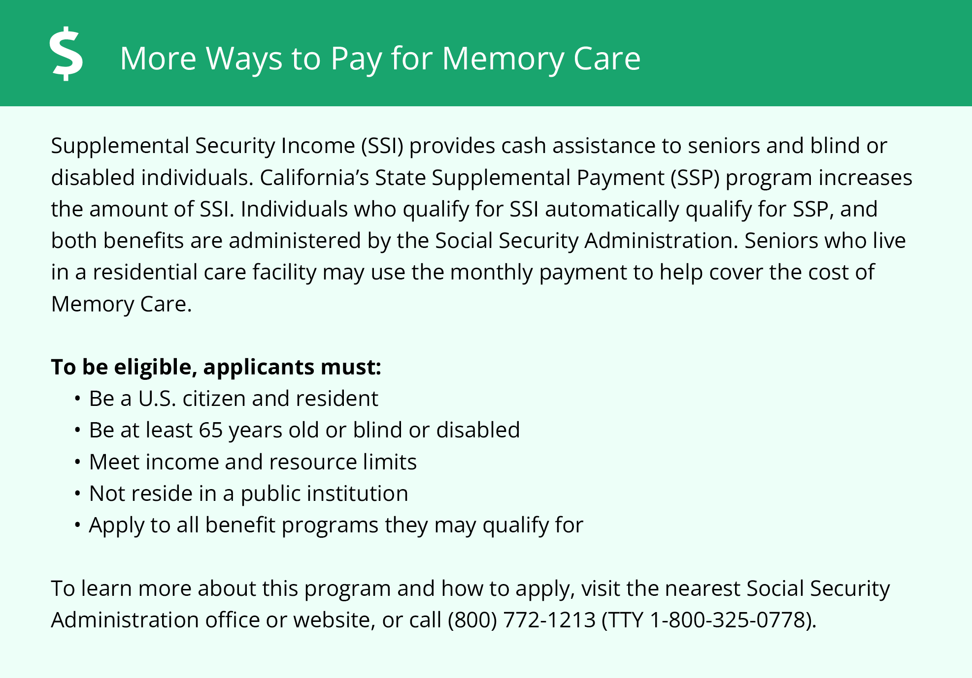 More ways to pay for memory care in California