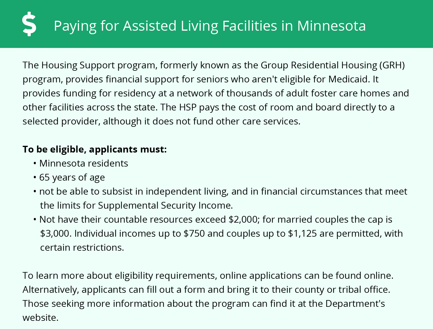 Paying for Assisted Living Facilities in Minnesota