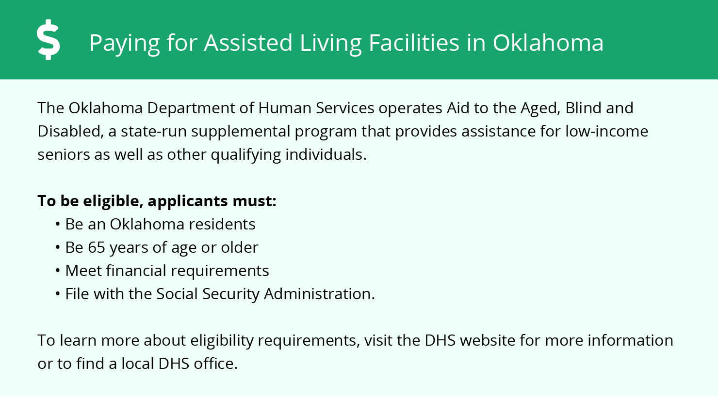 Financial Assistance for Assisted Living in Bixby
