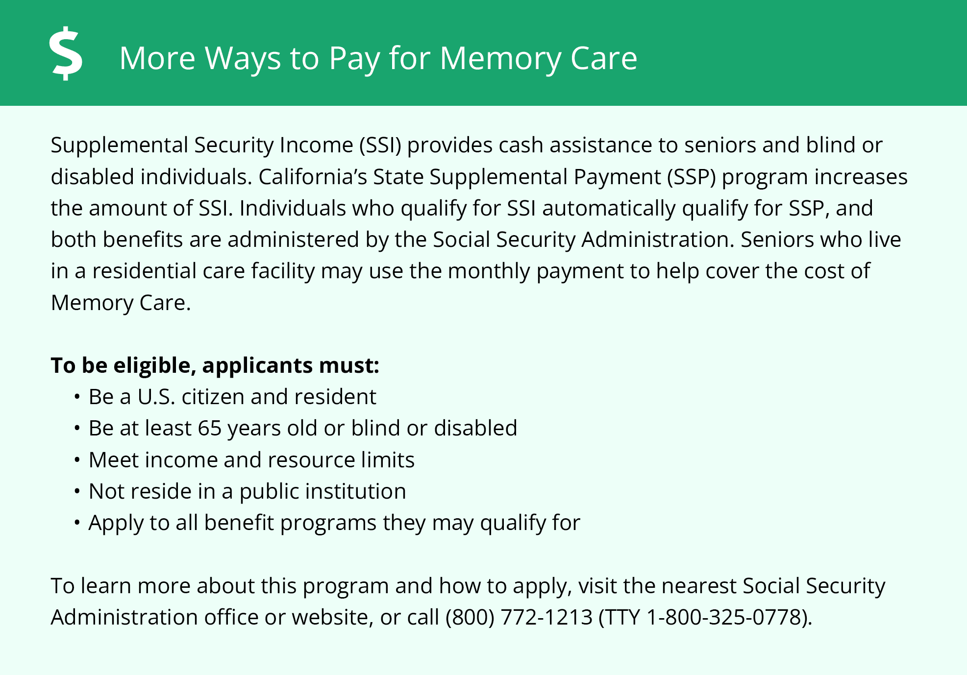 Financial Assistance for Memory Care in California