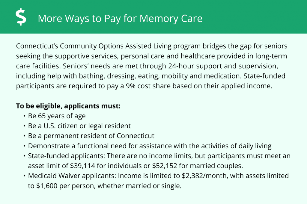 More ways to pay for memory care in CT