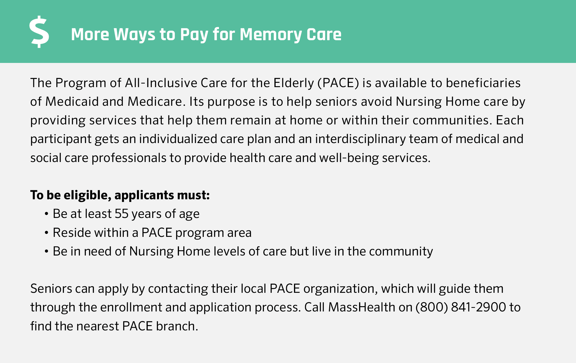 More ways to pay for memory care in Massachusetts