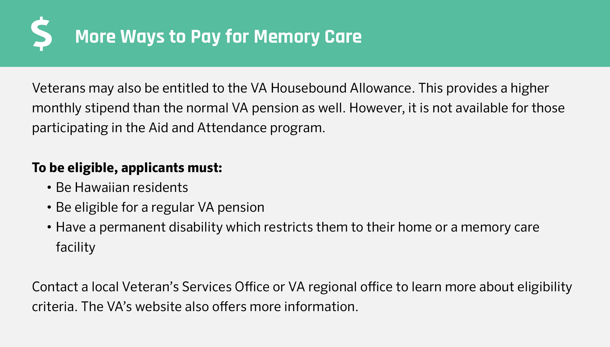 More ways to pay for memory care in Hawaii