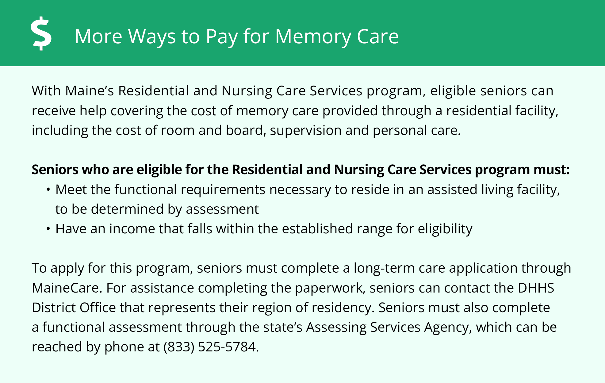 Financial Assistance for Memory Care in Maine