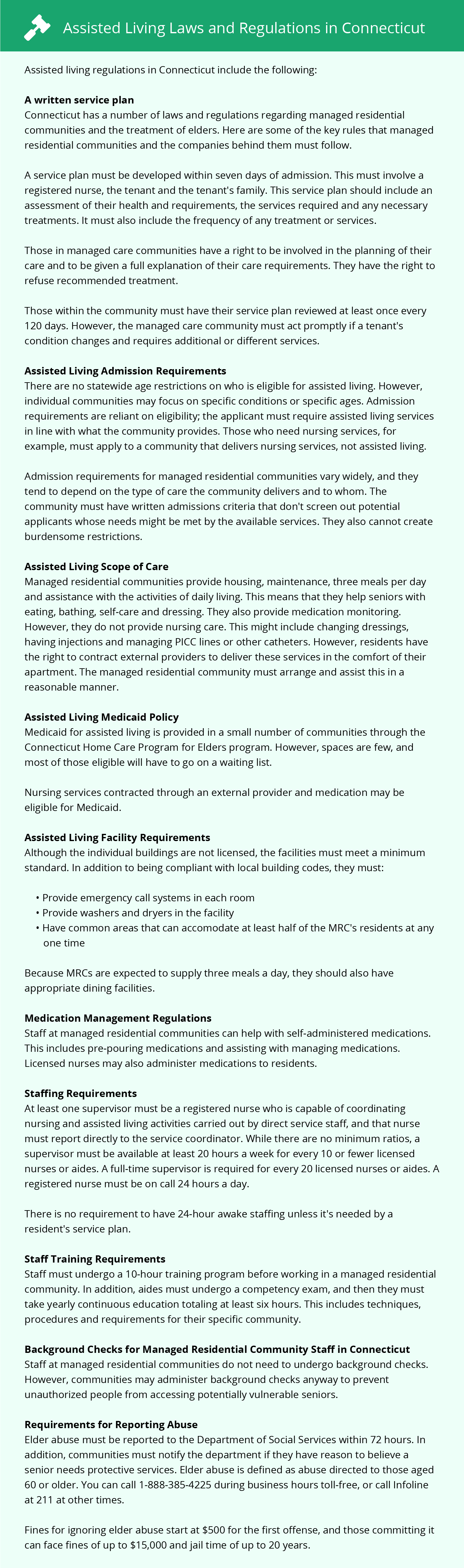 Connecticut laws and regs