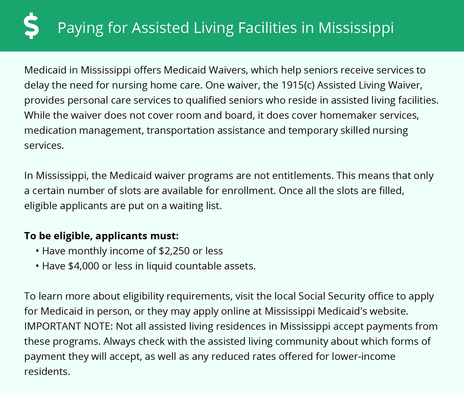 Financial Assistance in Mississippi