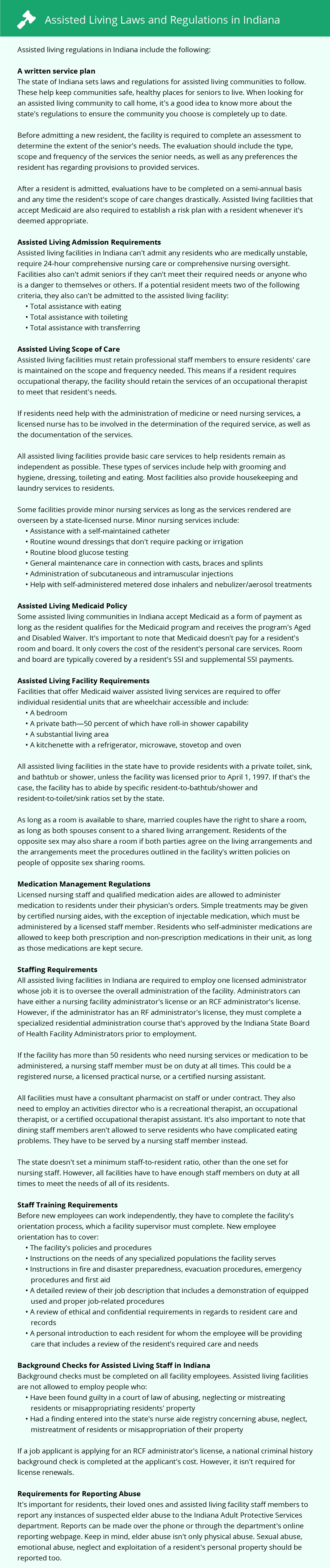 Assisted Living Laws and Regulations in Gary