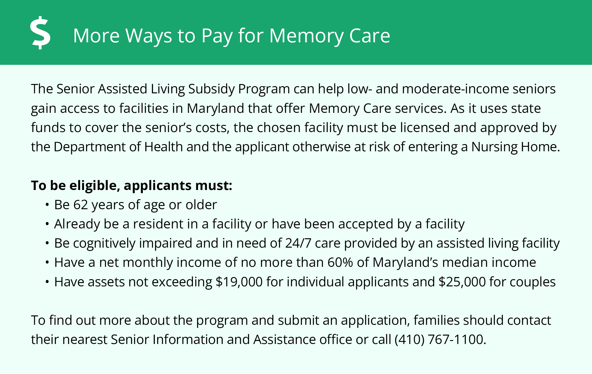 Financial Assistance for Memory Care in Maryland