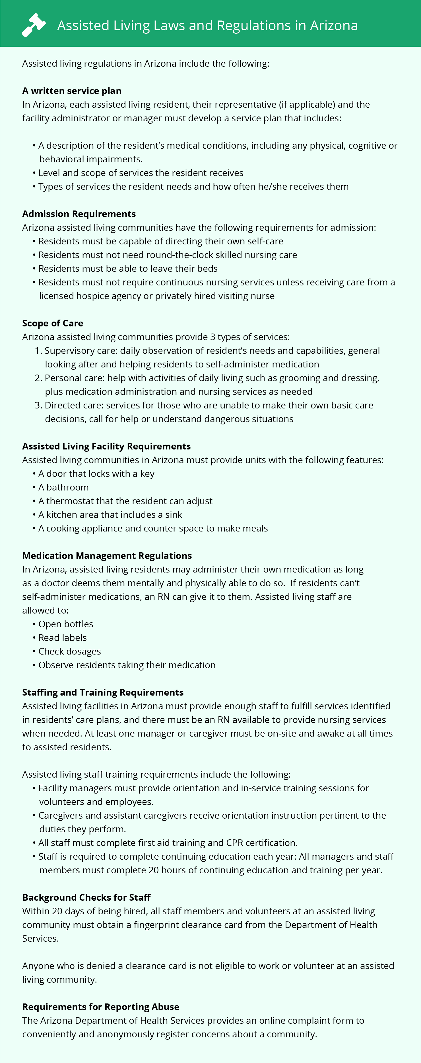 Assisted Living Laws and Regulations in Arizona