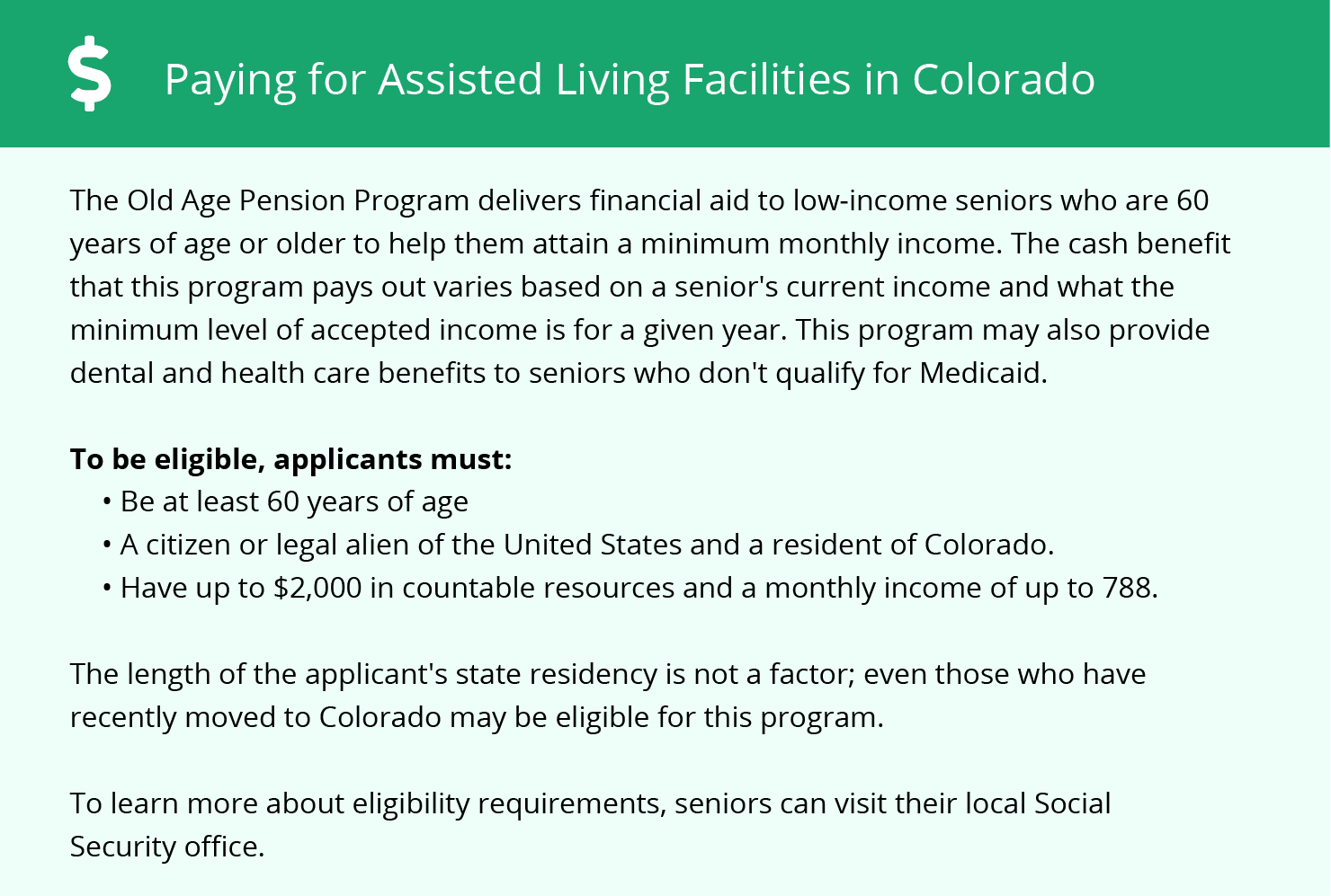 Financial Assistance in Colorado