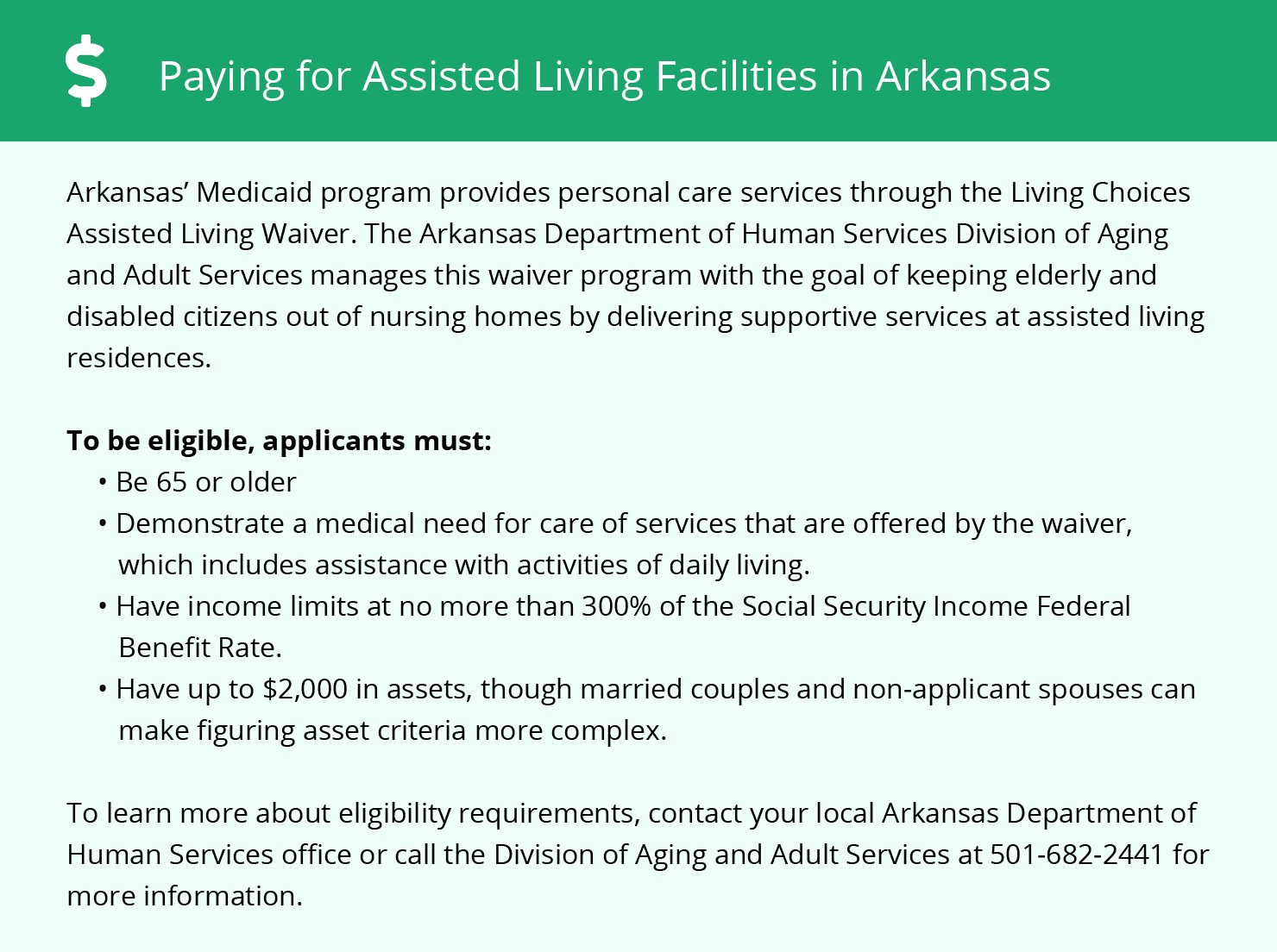 Paying for Assisted Living Facilities in Arkansas