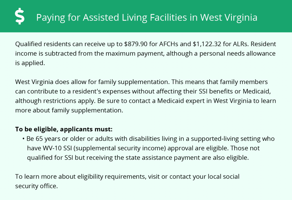 Paying for Assisted Living in West Virginia