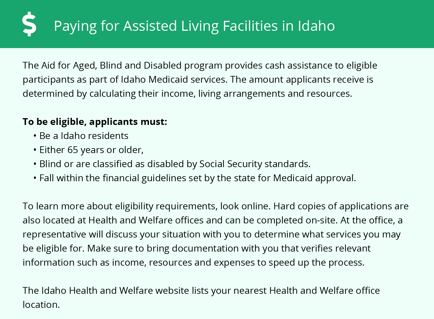Financial Assistance for Assisted Living in Idaho