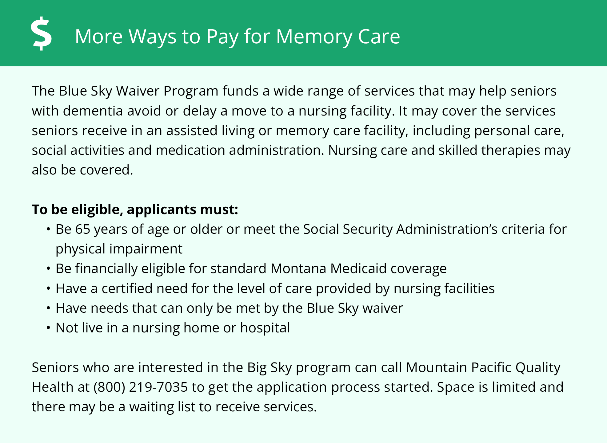 Financial Assistance for Memory Care in Montana