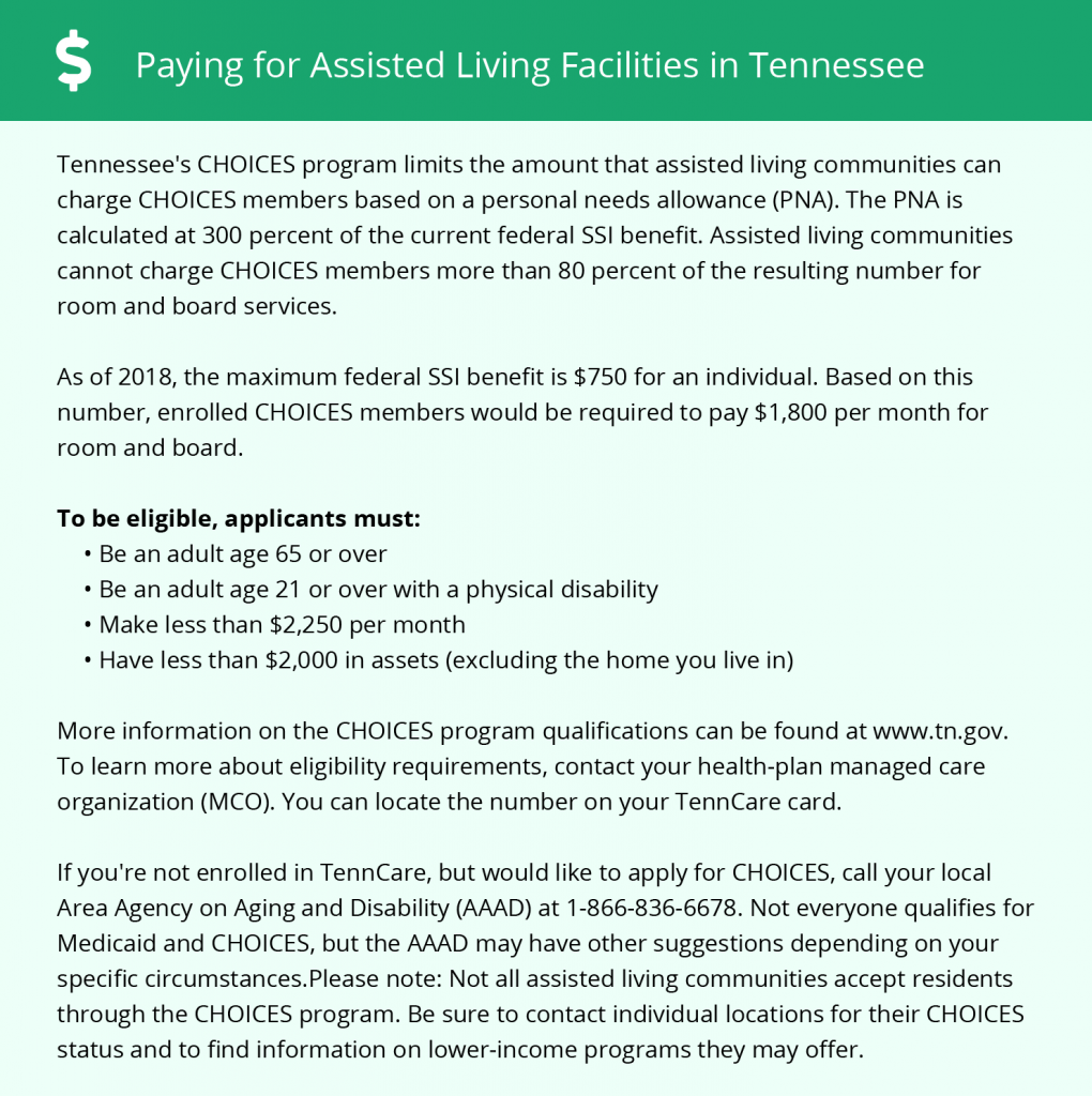 Paying for Assisted Living Facilities in Tennessee