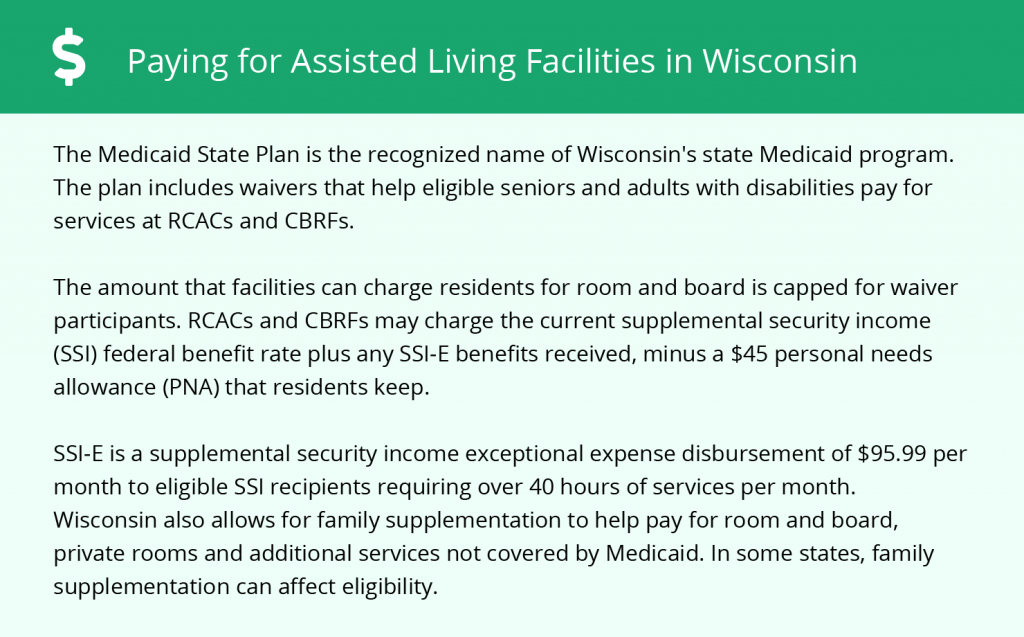 Paying for Assisted Living Facilities in Wisconsin